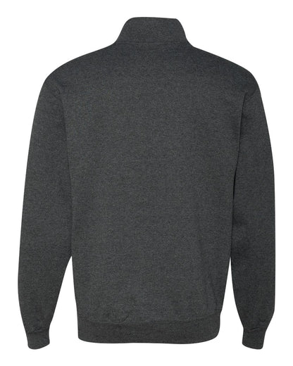 JERZEES Unisex Nublend® Cadet Collar Quarter-Zip Sweatshirt 995MR #color_Black Heather