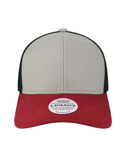 LEGACY Mid-Pro Snapback Trucker Cap MPS #color_Grey/ Burgundy/ Black