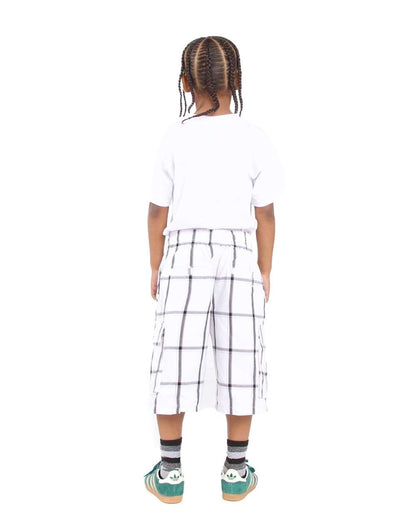 Shaka Wear Youth Plaid Shorts SHKP #colormdl_White