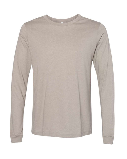 BELLA + CANVAS Heather CVC Long Sleeve Tee 3501CVC #color_Heather Stone