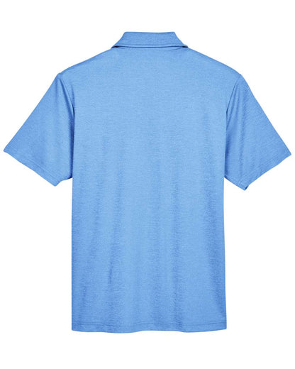 Devon & Jones Men's CrownLux Performance® Address Mélange Polo DG22 #color_Ocean Blue Heather