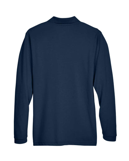 Harriton Men's Easy Blend™ Long Sleeve Polo M265L #color_Navy