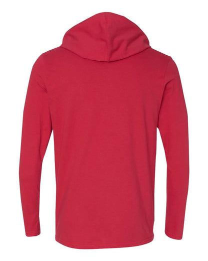 Gildan Unisex Softstyle® Lightweight Hooded Long Sleeve T-Shirt 987 #color_True Red/ Dark Grey