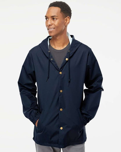 Independent Trading Co. Water-Resistant Hooded Windbreaker EXP95NB #colormdl_Classic Navy