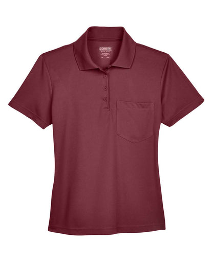 CORE365 Women's Origin Performance Piqué Polo with Pocket 78181P #color_Burgundy