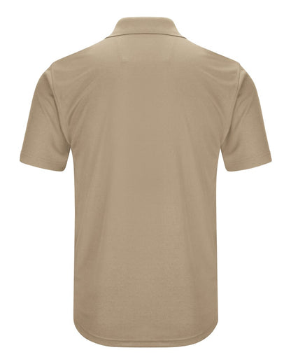 Red Kap Men's Short Sleeve Performance Knit Pocketless Core Polo SK96 #color_Khaki