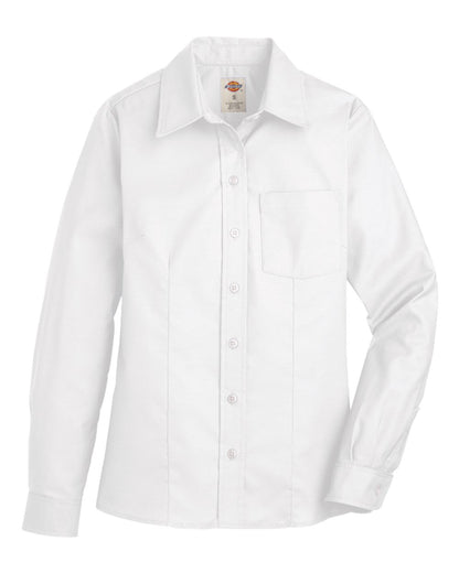 Dickies Women's Oxford Long Sleeve Shirt L254 #color_White