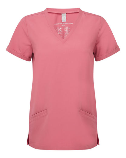Onna Women's Invincible V-Neck Stretch Scrub Top NN310 #color_Calm Pink