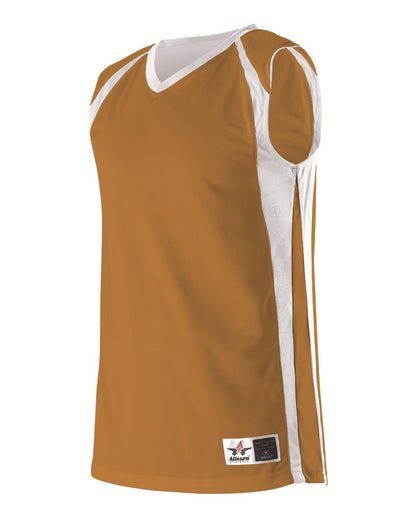 Alleson Athletic Reversible Basketball Jersey 54MMR #color_Texas Orange/ White