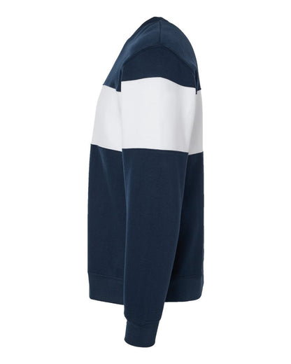 J. America Unisex Varsity Fleece Crewneck Sweatshirt 8646 #color_Navy