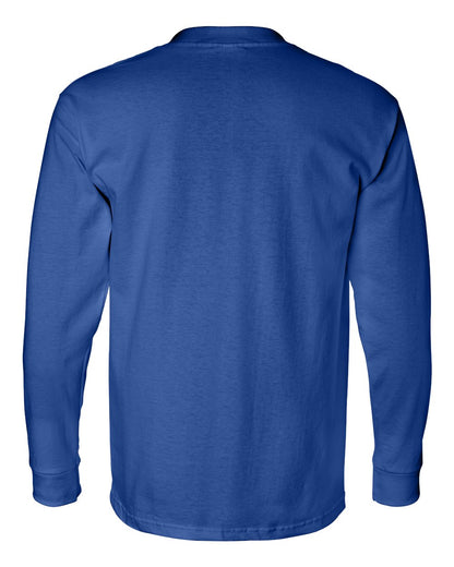 Bayside Unisex USA-Made Long Sleeve Pocket T-Shirt 8100 #color_Royal Blue
