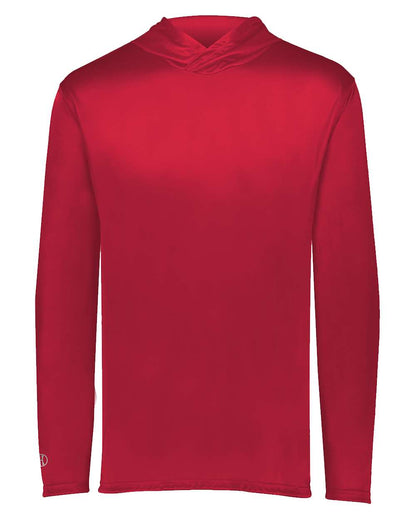 Holloway Youth Momentum Hooded Long Sleeve T-Shirt 222831 #color_Scarlet