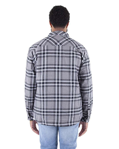 Shaka Wear Men's Plaid Flannel Jacket SHPFJ #colormdl_Dark Grey