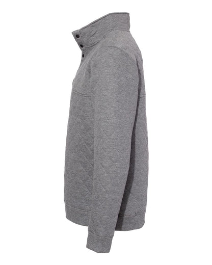 J. America Men's Quilted Half-Snap Pullover 8890 #color_Charcoal Heather