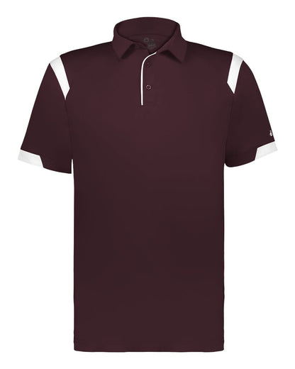 Badger Men's On the Rise Polo 3350 #color_Maroon/ White