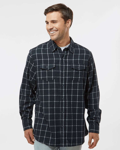 Burnside Yarn-Dyed Long Sleeve Flannel Shirt 8210 #colormdl_Navy/ White