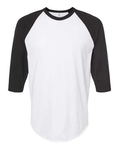 Tultex Fine Jersey Raglan T-Shirt 245 #color_White/ Black