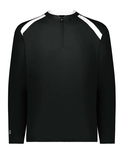 Holloway Men's Clubhouse Quarter-Zip Pullover 229595 #color_Black/ White