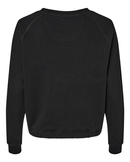 LAT Women's Relaxed 3-End Boxy Fleece Crewneck Sweatshirt 3528 #color_Black