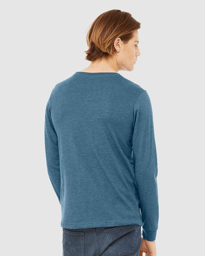 BELLA + CANVAS Heather CVC Long Sleeve Tee 3501CVC #colormdl_Heather Deep Teal