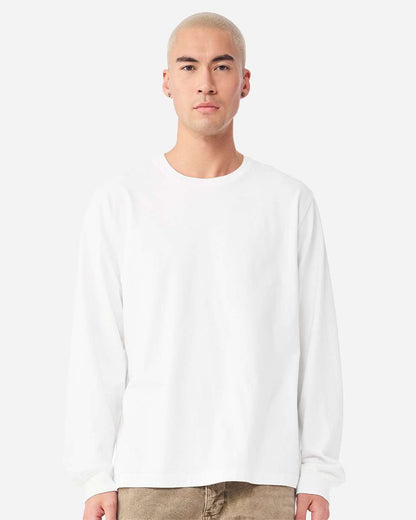BELLA + CANVAS Unisex Heavyweight Garment-Dyed Long Sleeve Tee 4851GD #colormdl_White