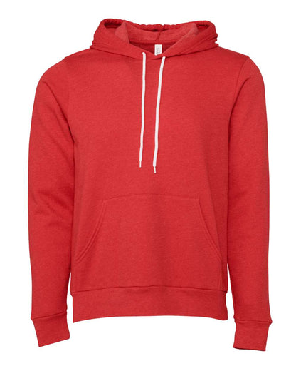 BELLA + CANVAS Unisex Sponge Fleece Hoodie Sweatshirt 3719 #color_Heather Red