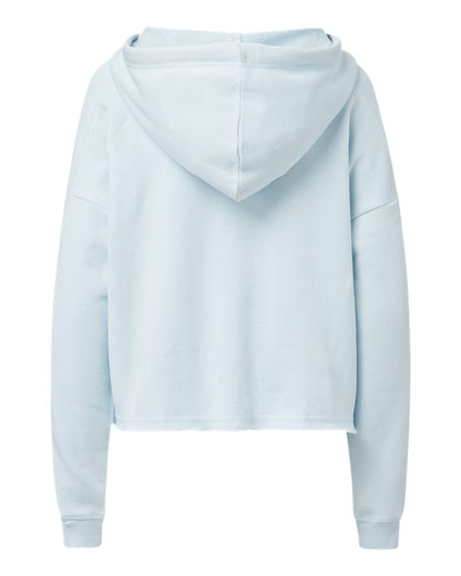 MV Sport Women's Angel Fleece Crop Hooded Sweatshirt W23101 #color_Arctic Blue