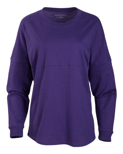 Boxercraft Women's Pom Pom Long Sleeve Jersey T-Shirt BW3514 #color_Purple