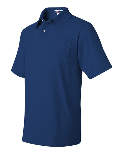 JERZEES Men's SpotShield® 50/50 Polo with Pocket 436MPR #color_Royal