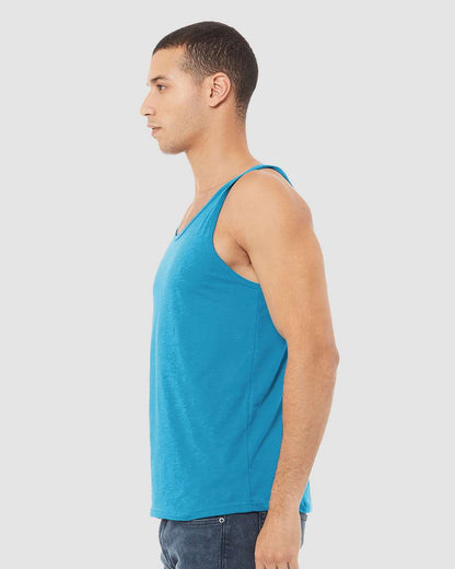 BELLA + CANVAS Heather CVC Tank 3480CVC #colormdl_Neon Blue