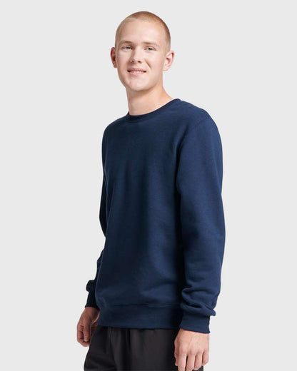 JERZEES Unisex Eco™ Premium Blend Ring-Spun Crewneck Sweatshirt 701MR #colormdl_J. Navy