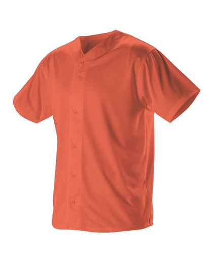 Alleson Athletic Full Button Lightweight Baseball Jersey 52MBFJ #color_Orange