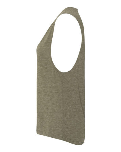 BELLA + CANVAS Women's Flowy Scoop Muscle Tank 8803 #color_Heather Olive