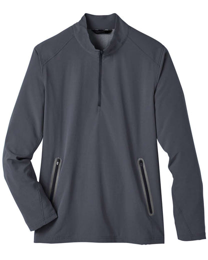 North End Men's Quest Stretch Quarter-Zip Pullover NE401 #color_Carbon/ Black