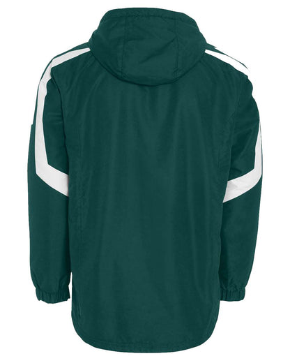 Holloway Men's Charger Hooded Jacket 229059 #color_Dark Green/ White