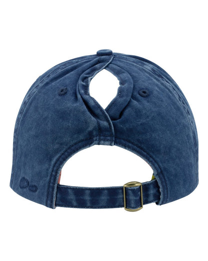 Infinity Her Women's Pigment-Dyed with Fashion Undervisor Cap CASSIE #color_Navy/ Stripes