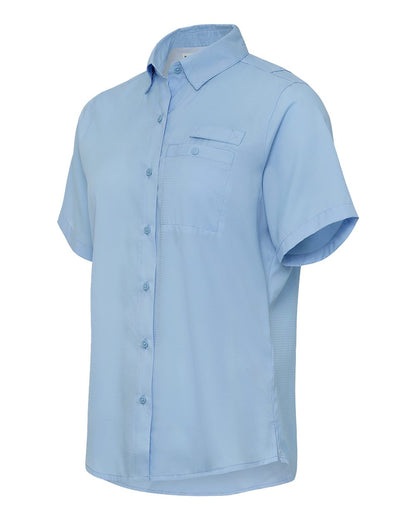Paragon Women's Hatteras Performance Short Sleeve Fishing Shirt 704 #color_Blue Mist