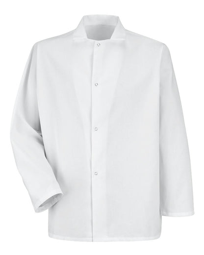 Red Kap Men's Gripper-Front Short Butcher Coat 0416 #color_White