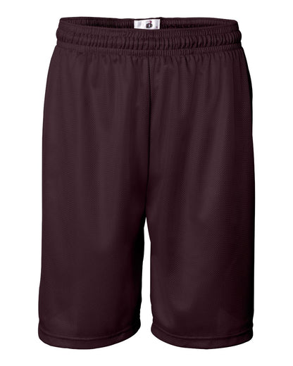 Badger Mini Mesh 9'' Inseam Shorts 7239 #color_Maroon