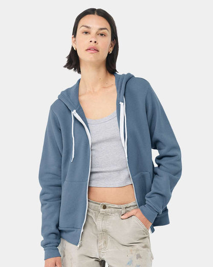 BELLA + CANVAS Sponge Fleece Full-Zip Hoodie 3739 #colormdl_Steel Blue