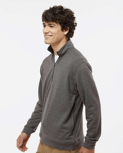 J. America Men's Omega Stretch Quarter-Zip Pullover 8434 #colormdl_Charcoal Triblend