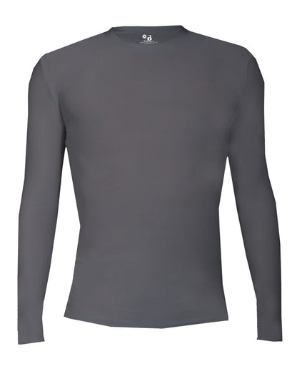 Badger Youth Pro-Compression Long Sleeve T-Shirt 2605 #color_Graphite