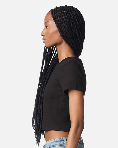 American Apparel Women's Baby Rib Cropped Tee BR210 #colormdl_Black