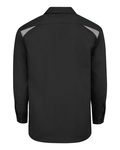 Dickies Men's Tall Long Sleeve Performance Team Shirt 6605T #color_Black/ Smoke