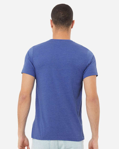 BELLA + CANVAS Unisex Heather CVC V-Neck Tee 3005CVC #colormdl_Heather True Royal