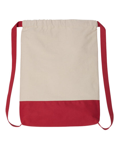 Liberty Bags Drawstring Backpack 8876 #color_Natural/ Red