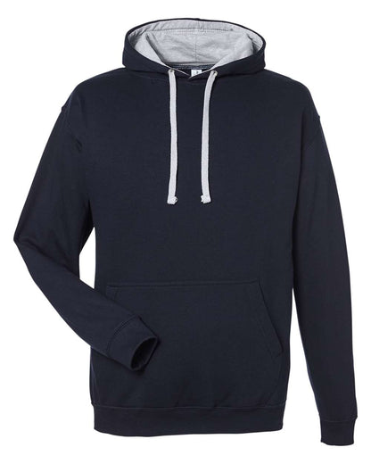 AWDis Unisex Midweight Varsity Contrast Hooded Sweatshirt JHA003 #color_French Navy/ Heather Grey