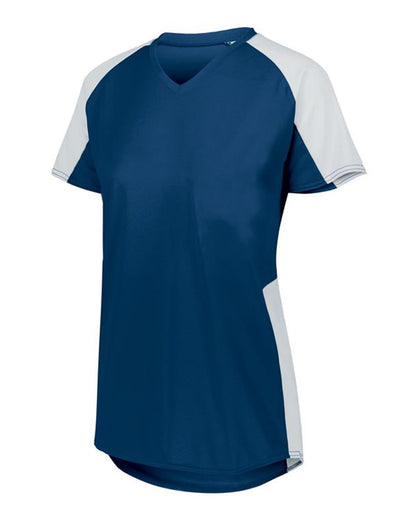 Augusta Sportswear Women's Cutter Jersey 1522 #color_Navy/ White