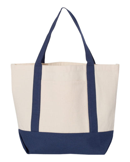 Liberty Bags Seaside Boater Tote 8867 #color_Natural/ Navy