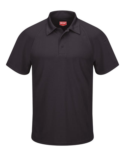Red Kap Men's Performance Knit® Flex Series Active Polo SK92 #color_Black